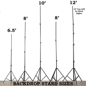 10FT  Adjustable Crossbar Kit Wedding Photography Muslin Backdrop Stand + FREE Backdrops