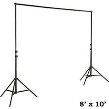 Load image into Gallery viewer, 10FT  Adjustable Crossbar Kit Wedding Photography Muslin Backdrop Stand + FREE Backdrops
