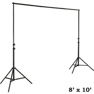 10FT  Adjustable Crossbar Kit Wedding Photography Muslin Backdrop Stand + FREE Backdrops