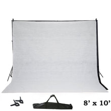 Load image into Gallery viewer, 10FT  Adjustable Crossbar Kit Wedding Photography Muslin Backdrop Stand + FREE Backdrops

