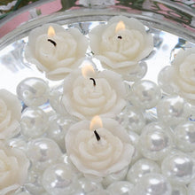 Load image into Gallery viewer, 12 PCS Ivory Rose Mini Floating Candles Wedding Birthday Party Centerpiece Decor
