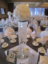 Load image into Gallery viewer, 22&quot; Tall Flower Stand Crystal Pendants Chandelier Wedding Centerpiece
