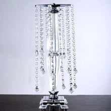 Load image into Gallery viewer, 22&quot; Tall Flower Stand Crystal Pendants Chandelier Wedding Centerpiece
