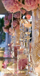 24" Tall Pillar Wedding Centerpiece Crystal Chandelier