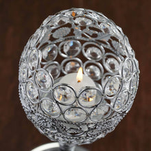 Load image into Gallery viewer, 18&quot; Tall Crystal Beaded Candle Holder Goblet Votive Tealight Wedding Chandelier Centerpiece - Silver - BUY ONE GET ONE FREE
