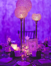 Load image into Gallery viewer, 18&quot; Tall Crystal Beaded Candle Holder Goblet Votive Tealight Wedding Chandelier Centerpiece - Silver - BUY ONE GET ONE FREE
