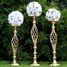 Load image into Gallery viewer, 19.5&quot; Tall Gold  Metal Wedding Flower Decor Candle Holder Vase Centerpiece - Buy 1 Get 1 Free
