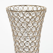 Load image into Gallery viewer, 23&quot; Tall Gold Beaded Crystals Trumpet Vase Wedding Centerpiece - Buy One Get One Free
