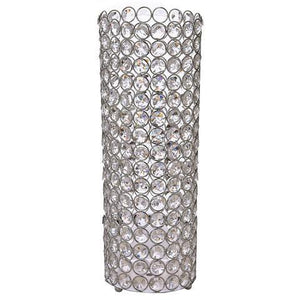 16" Tall Silver Exquisite Wedding Votive Tealight Crystal Candle Holder