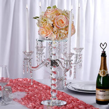 Load image into Gallery viewer, 15&quot; Gemcut Egyption Handcrafted Glass Candelabra Votive Candle Holder With Crystal Chains - 1 PCS
