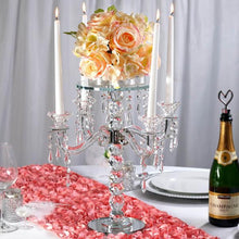 Load image into Gallery viewer, 15&quot; Gemcut Egyption Handcrafted Glass Candelabra Votive Candle Holder With Crystal Chains - 1 PCS
