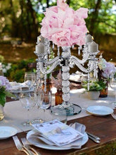 Load image into Gallery viewer, 15&quot; Gemcut Egyption Handcrafted Glass Candelabra Votive Candle Holder With Crystal Chains - 1 PCS
