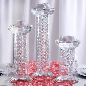 18" Gemcut Egyptian Handcrafted Glass Crystal Pillar Vase Chandelier Table Top Wedding Centerpiece - 1 PCS