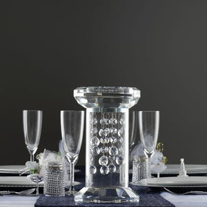 11" Gemcut Egyptian Handcrafted Glass Crystal Pillar Vase Chandelier Table Top Wedding Centerpiece - 1 PCS