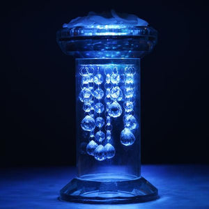 11" Gemcut Egyptian Handcrafted Glass Crystal Pillar Vase Chandelier Table Top Wedding Centerpiece - 1 PCS