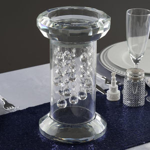 11" Gemcut Egyptian Handcrafted Glass Crystal Pillar Vase Chandelier Table Top Wedding Centerpiece - 1 PCS