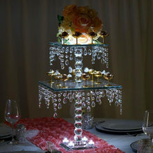 Load image into Gallery viewer, 21&quot; Gemcut Egyption Handcrafted Glass Chandelier Crystal Wedding Cake Riser Stand - 1 PCS
