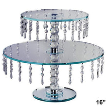 Load image into Gallery viewer, 16&quot; Gemcut Egyption Handcrafted Round Glass Chandelier Crystal Wedding Cake Riser Stand - 1 PCS
