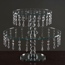 Load image into Gallery viewer, 16&quot; Gemcut Egyption Handcrafted Round Glass Chandelier Crystal Wedding Cake Riser Stand - 1 PCS
