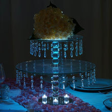 Load image into Gallery viewer, 16&quot; Gemcut Egyption Handcrafted Round Glass Chandelier Crystal Wedding Cake Riser Stand - 1 PCS
