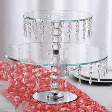 Load image into Gallery viewer, 16&quot; Gemcut Egyption Handcrafted Round Glass Chandelier Crystal Wedding Cake Riser Stand - 1 PCS
