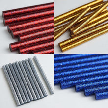 Load image into Gallery viewer, 10 pcs Royal Blue Glitter Hot Melt Glue Sticks For DIY Art Craft Sealing Repair Tool - 7mm x 4&quot;
