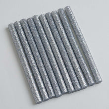 Load image into Gallery viewer, 10 pcs Silver Glitter Hot Melt Glue Sticks For DIY Art Craft Sealing Repair Tool - 7mm x 4&quot;
