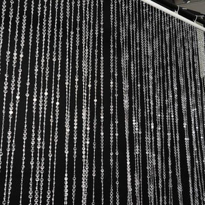 20ft x 3ft Clear Diamond Strand Acrylic Crystal Bead Curtain Backdrop Wedding Party Decor - Metal Rod Top
