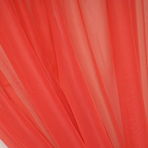 10FT Fire Retardant Coral Sheer Curtain Panel Backdrops Window Treatment With Rod Pockets - Premium Collection