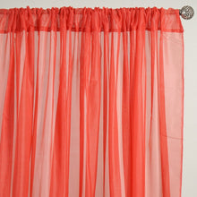 Load image into Gallery viewer, 10FT Fire Retardant Coral Sheer Curtain Panel Backdrops Window Treatment With Rod Pockets - Premium Collection
