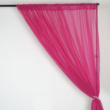 Load image into Gallery viewer, 10FT Fire Retardant Fushia Sheer Curtain Panel Backdrops Window Treatment With Rod Pockets - Premium Collection

