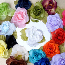 Load image into Gallery viewer, 12pcs Black Mini Silk Ribbon Rose Flower Leaf Wedding Appliques Sewing Decor Craft Supplies
