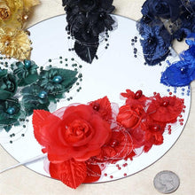 Load image into Gallery viewer, 12 Pack 8&quot; Chocolate Bridal Hair Side Comb Floral Barrette Headpiece Wedding Accessory
