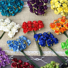 Load image into Gallery viewer, 144 Black Paper Mini Flower Roses For DIY Wedding Card Craft Party Favors Decorations

