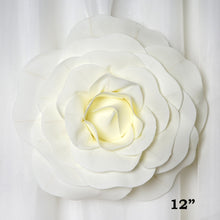 Load image into Gallery viewer, 12&quot; Large Foam Rose Backdrop Wall Decor - Cream - 4 pcs
