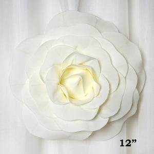 12" Large Foam Rose Backdrop Wall Decor - Cream - 4 pcs