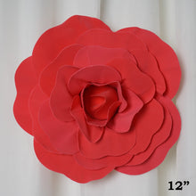Load image into Gallery viewer, 12&quot; Large Foam Rose Backdrop Wall Decor - Red - 4 pcs
