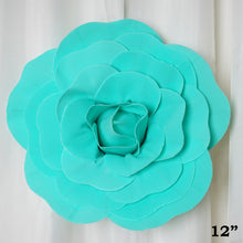 Load image into Gallery viewer, 12&quot; Large Foam Rose Backdrop Wall Decor - Turquoise - 4 pcs
