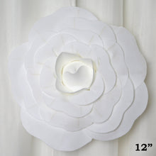 Load image into Gallery viewer, 12&quot; Large Foam Rose Backdrop Wall Decor - White - 4 pcs

