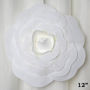 12" Large Foam Rose Backdrop Wall Decor - White - 4 pcs