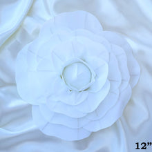 Load image into Gallery viewer, 12&quot; Large Foam Rose Backdrop Wall Decor - White - 4 pcs
