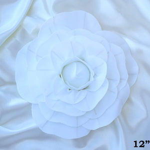 12" Large Foam Rose Backdrop Wall Decor - White - 4 pcs