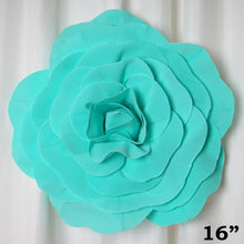 Load image into Gallery viewer, 16&quot; Large Foam Rose Backdrop Wall Decor - Turquoise - 4 pcs
