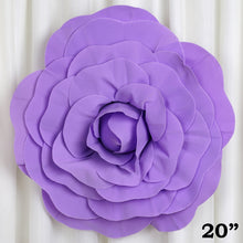 Load image into Gallery viewer, 20&quot; Large Foam Rose Backdrop Wall Decor - Lavender - 2 pcs
