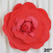 Load image into Gallery viewer, 20&quot; Large Foam Rose Backdrop Wall Decor - Red - 2 pcs
