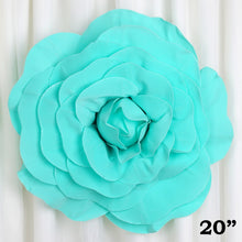 Load image into Gallery viewer, 20&quot; Large Foam Rose Backdrop Wall Decor - Turquoise - 2 pcs
