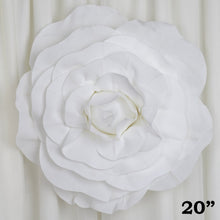 Load image into Gallery viewer, 20&quot; Large Foam Rose Backdrop Wall Decor - White - 2 pcs
