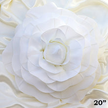 Load image into Gallery viewer, 20&quot; Large Foam Rose Backdrop Wall Decor - White - 2 pcs
