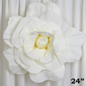 24" Large Foam Rose Backdrop Wall Decor - Cream - 2 pcs