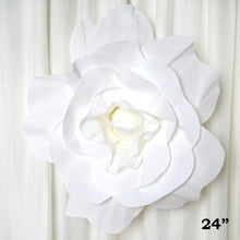 Load image into Gallery viewer, 24&quot; Large Foam Rose Backdrop Wall Decor - White - 2 pcs
